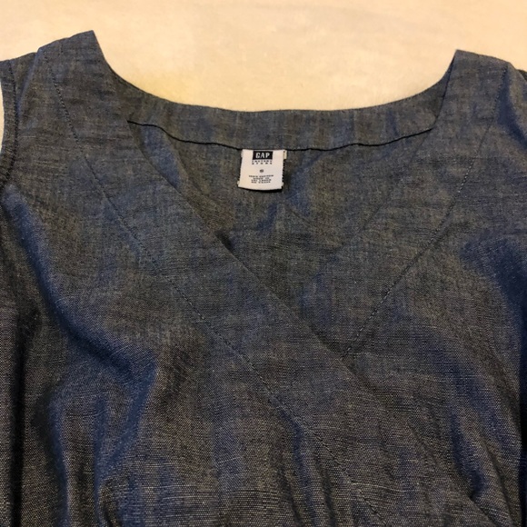 Gap peplum denim chambray top size small - Picture 4 of 5